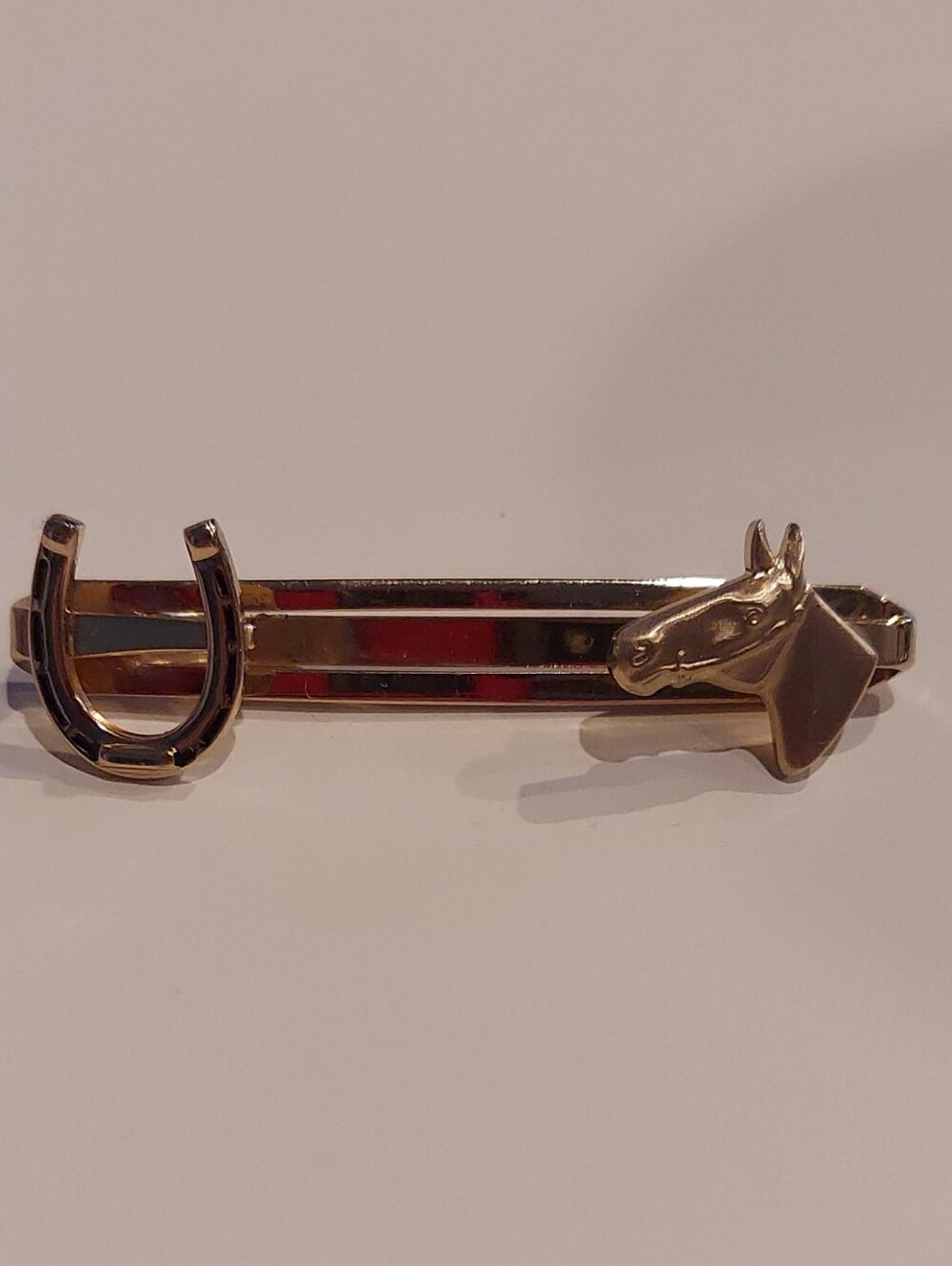 Vintage Hickok Gold Horse & Horseshoe Tie Bar